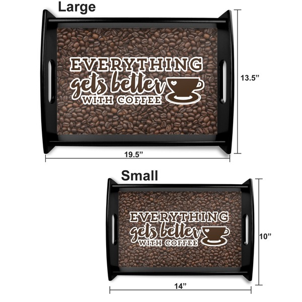 Coffee Addict 2 Serving Tray Black Sizes