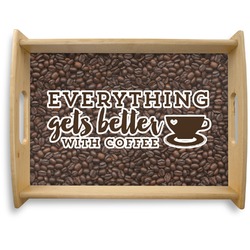 Coffee Addict Natural Wooden Tray - Large