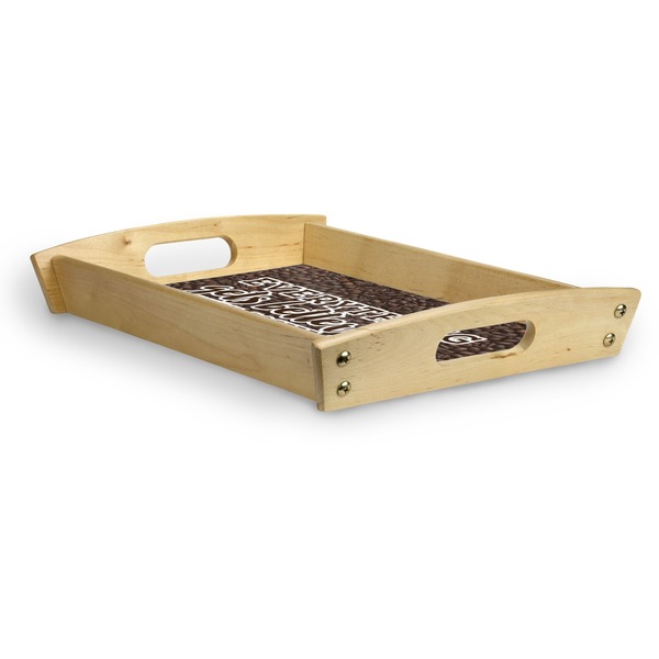 Coffee Addict 2 Serving Tray Wood Small - Corner