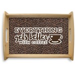 Coffee Addict Natural Wooden Tray - Small