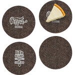 Coffee Addict Set of 4 Glass Appetizer / Dessert Plate 8" (Personalized)