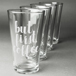 Coffee Addict Pint Glasses - Engraved (Set of 4)