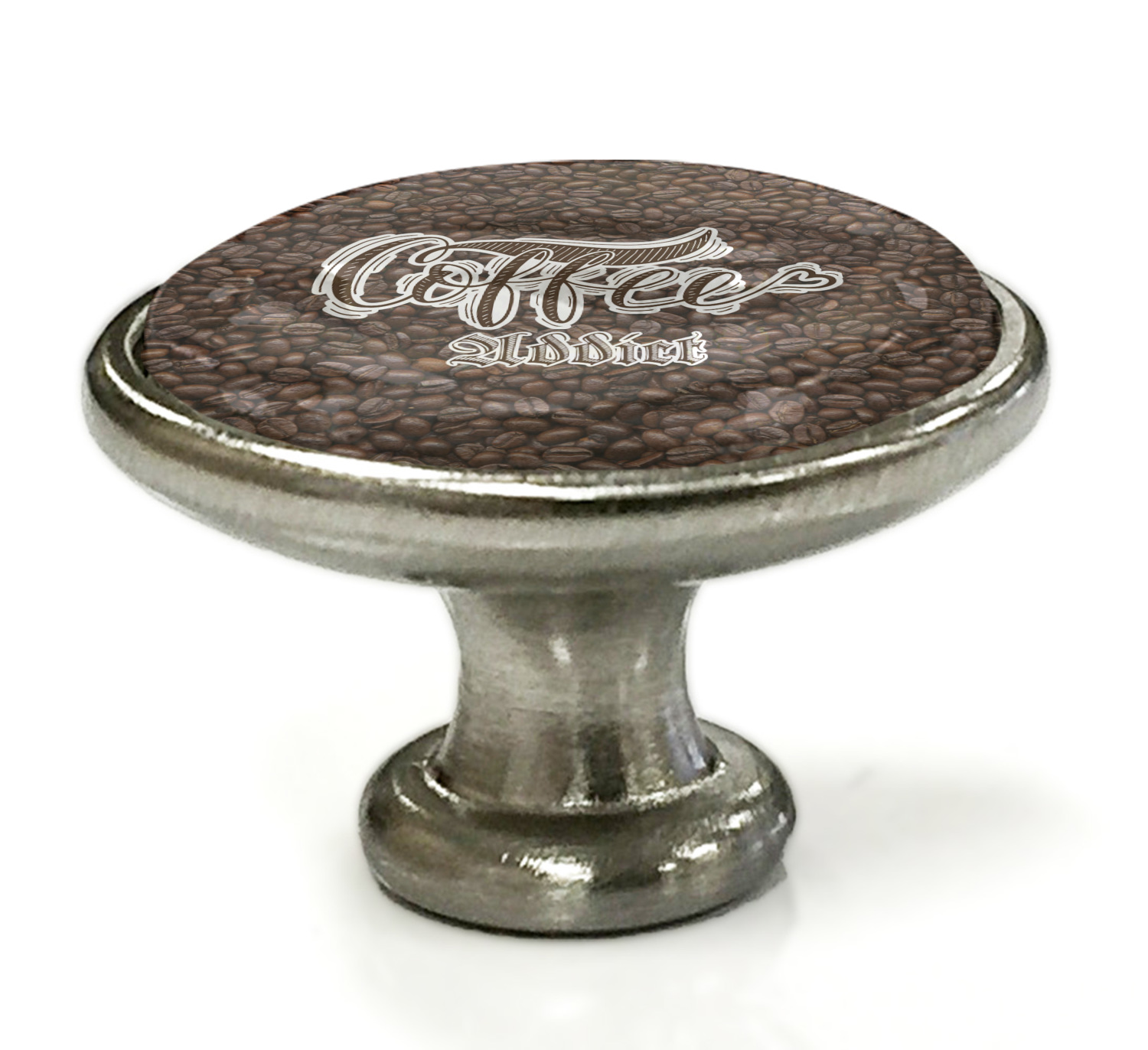 Coffee Addict Knob (Silver) (Personalized) YouCustomizeIt