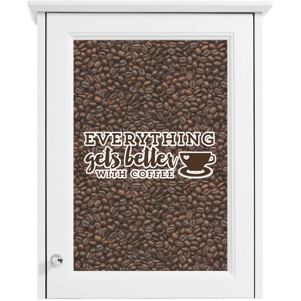 Coffee Addict 2 Single White Cabinet Decal