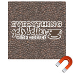 Coffee Addict Square Car Magnet - 6"