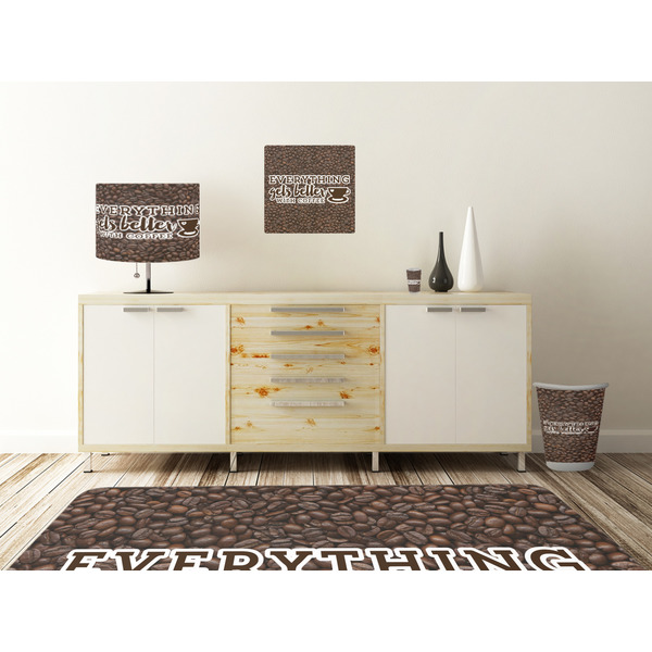 Coffee Addict 2 Square Wall Decal Wooden Desk