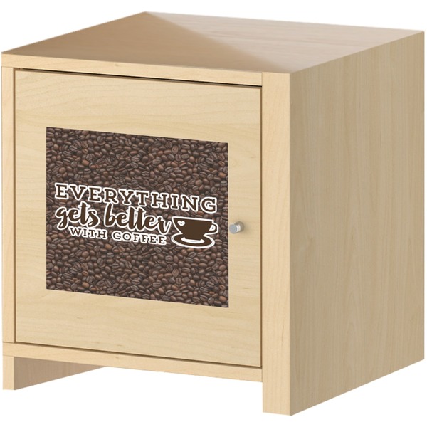 Coffee Addict 2 Square Wall Decal on Wooden Cabinet