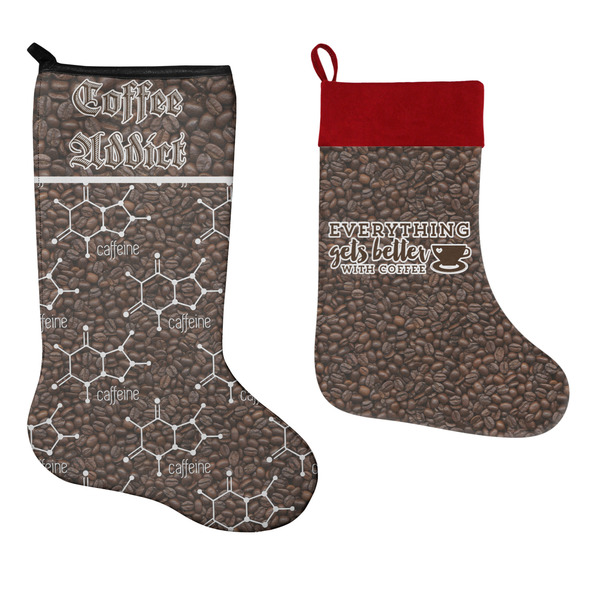 Coffee Addict 2 Stockings - Side by Side compare