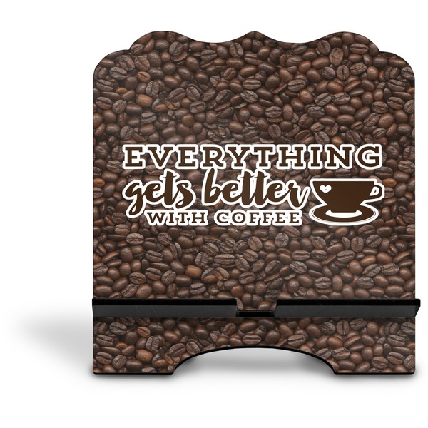 Coffee Addict 2 Stylized Tablet Stand - Front without iPad