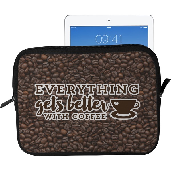 Custom Coffee Addict Tablet Case / Sleeve - Large