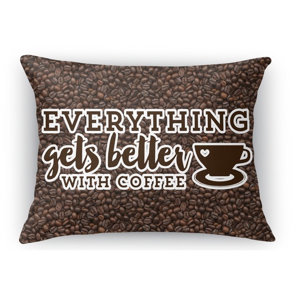 Custom Coffee Addict Rectangular Throw Pillow Case