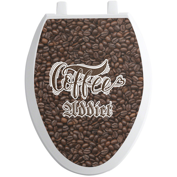 Custom Coffee Addict Toilet Seat Decal - Elongated (Personalized)