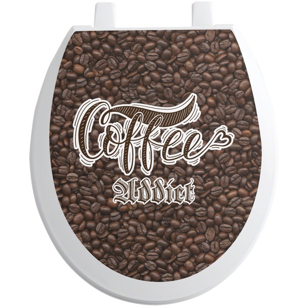 Custom Coffee Addict Toilet Seat Decal (Personalized)