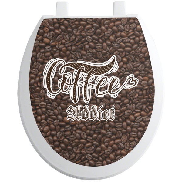 Custom Coffee Addict Toilet Seat Decal (Personalized)