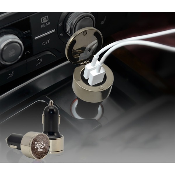 Coffee Addict 2 USB Car Charger - in cigarette plug