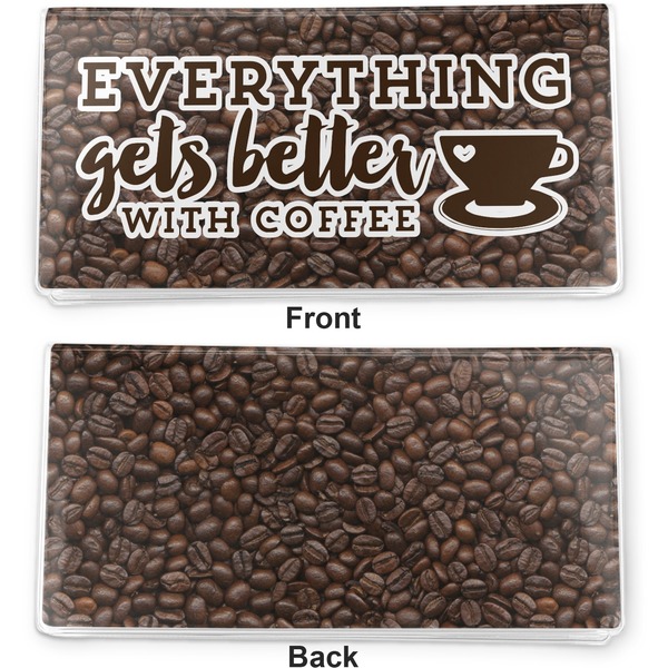 Coffee Addict 2 Vinyl Check Book Cover - Front and Back