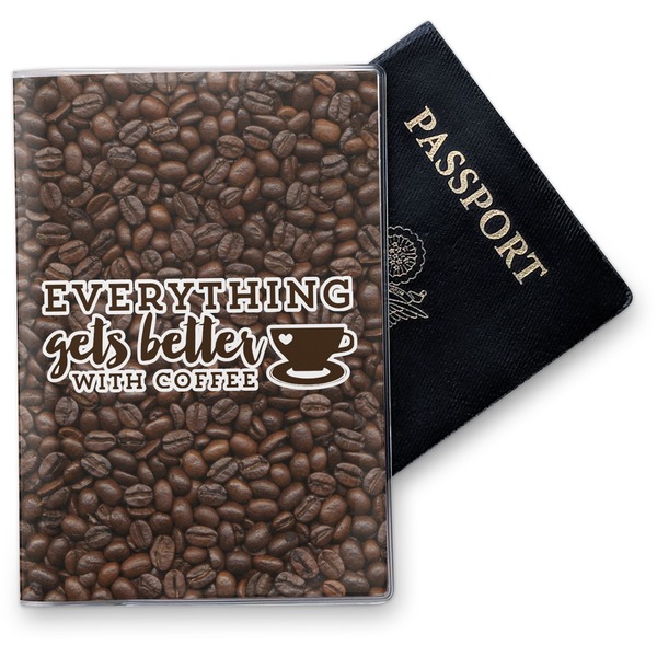 Custom Coffee Addict Vinyl Passport Holder