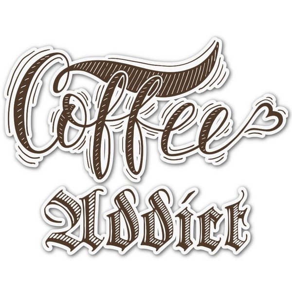 Custom Coffee Addict Graphic Decal - Large (Personalized)
