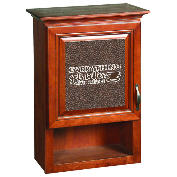 Coffee Addict 2 Wooden Cabinet Decal (Medium)