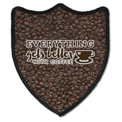 Coffee Addict Iron On Shield Patch B