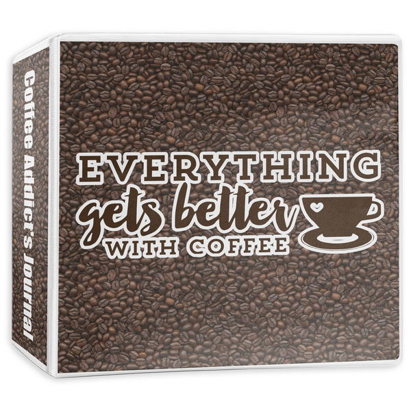 Custom Coffee Addict 3-Ring Binder - 3 inch (Personalized)