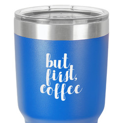 Coffee Addict 30 oz Stainless Steel Tumbler - Royal Blue - Double-Sided