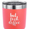 Coffee Addict 30 oz Stainless Steel Ringneck Tumbler - Coral - CLOSE UP
