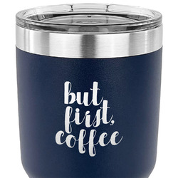 Coffee Addict 30 oz Stainless Steel Tumbler - Navy - Double Sided
