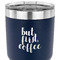 Coffee Addict 30 oz Stainless Steel Ringneck Tumbler - Navy - CLOSE UP
