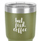 Coffee Addict 30 oz Stainless Steel Ringneck Tumbler - Olive - Close Up