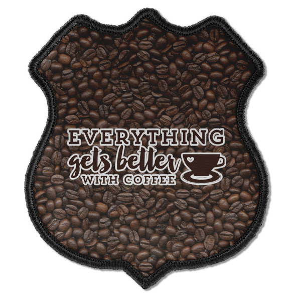 Custom Coffee Addict Iron On Shield Patch C