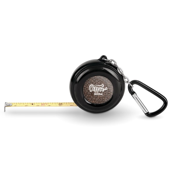 Custom Coffee Addict Pocket Tape Measure - 6 Ft w/ Carabiner Clip (Personalized)