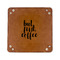Coffee Addict 6" x 6" Leatherette Snap Up Tray - FLAT FRONT