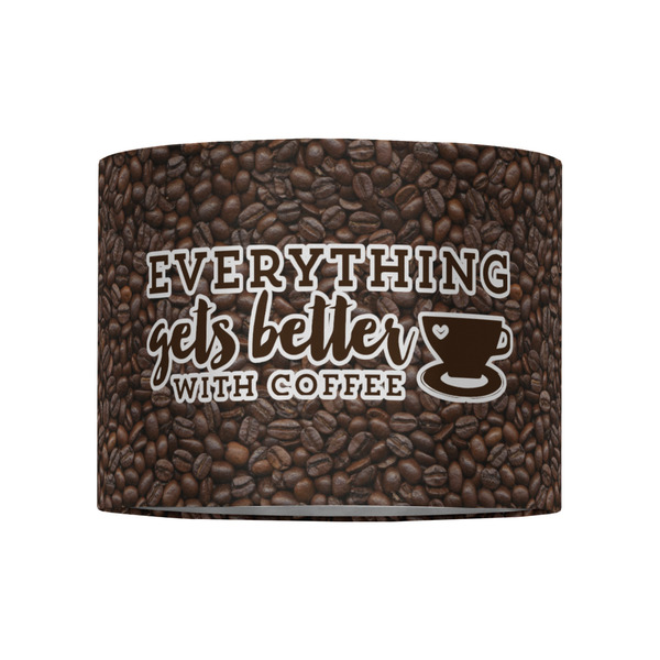 Coffee Addict 8" Drum Lampshade - FRONT (Fabric)