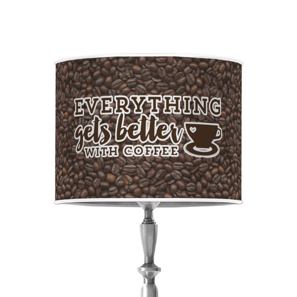 Coffee Addict 8" Drum Lampshade - ON STAND (Poly Film)