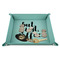 Coffee Addict 9" x 9" Teal Leatherette Snap Up Tray - STYLED