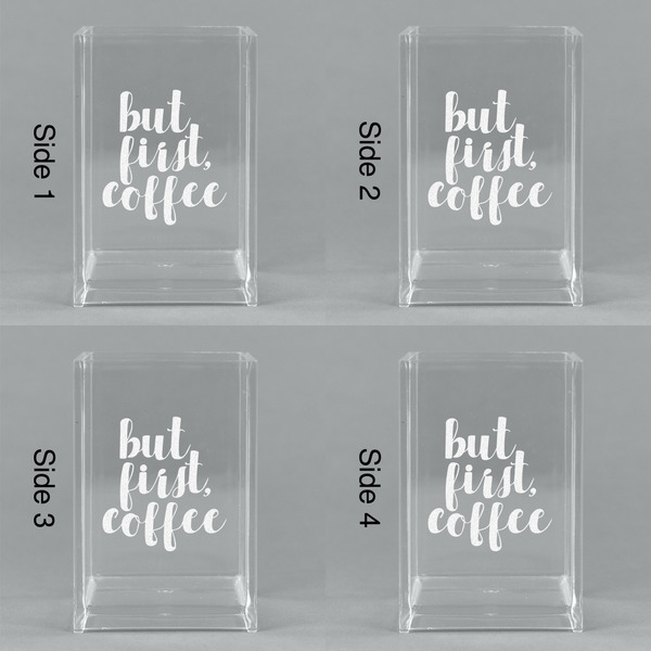 Coffee Addict Acrylic Pen Holder - All Sides