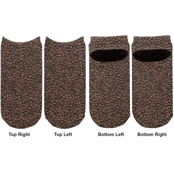 Coffee Addict Adult Ankle Socks - Double Pair - Front and Back - Apvl
