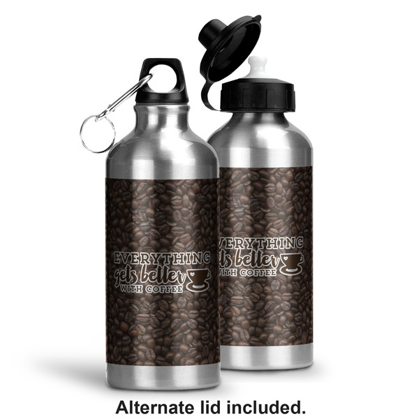 Coffee Addict Aluminum Water Bottle - Alternate lid options