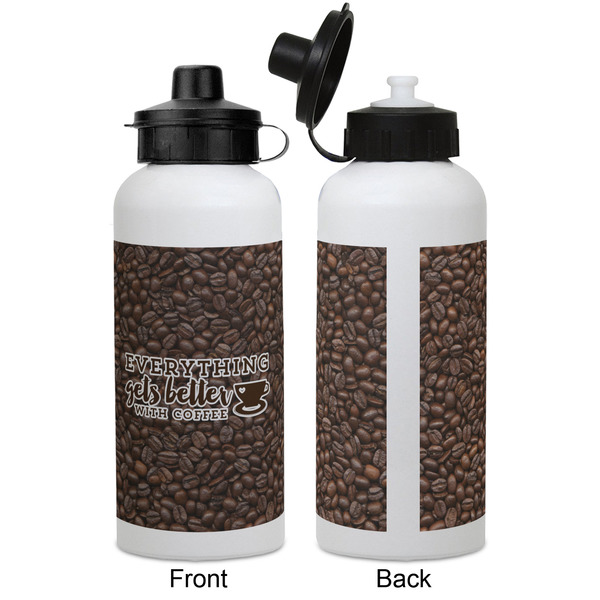 Coffee Addict Aluminum Water Bottle - White APPROVAL