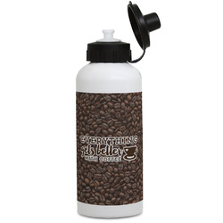 Coffee Addict Water Bottles - Aluminum - 20 oz - White