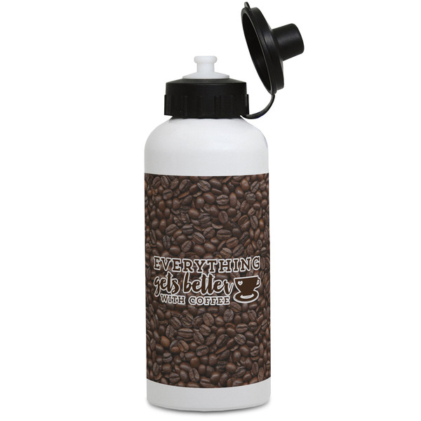 Custom Coffee Addict Water Bottles - Aluminum - 20 oz - White