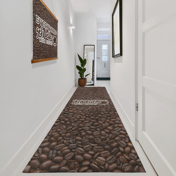 Coffee Addict Area Rug Sizes - In Context (vertical)