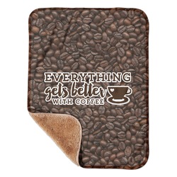 Coffee Addict Sherpa Baby Blanket 30" x 40" (Personalized)