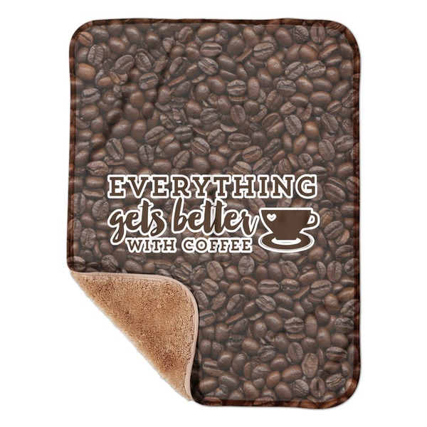 Custom Coffee Addict Sherpa Baby Blanket - 30" x 40"