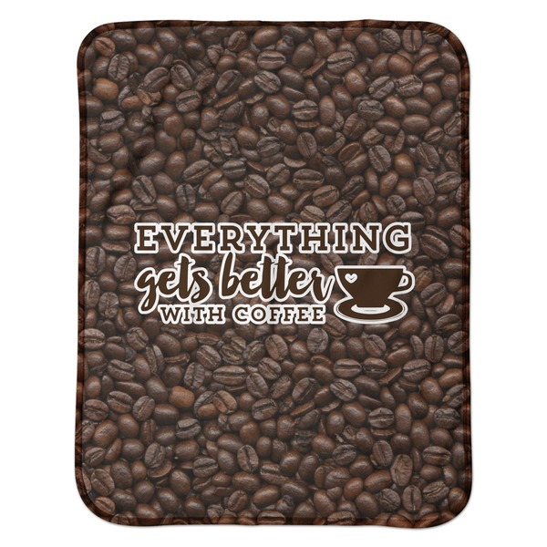 Coffee Addict Baby Sherpa Blanket - Flat