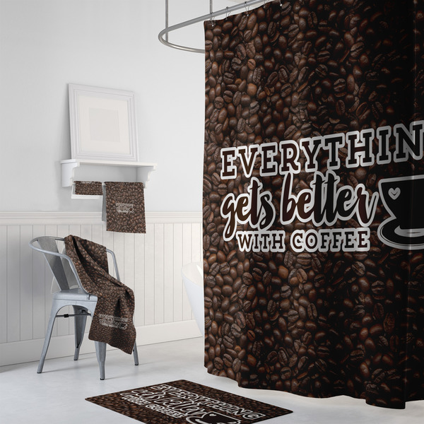 Coffee Addict Bath Towel Sets - 3-piece - In Context