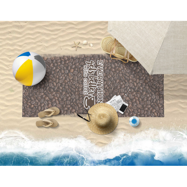 Coffee Addict Beach Towel Lifestyle