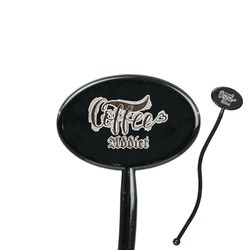 Coffee Addict 7" Oval Plastic Stir Sticks - Black - Double Sided