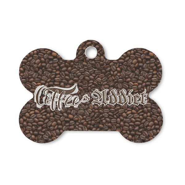 Custom Coffee Addict Bone Shaped Dog ID Tag - Small
